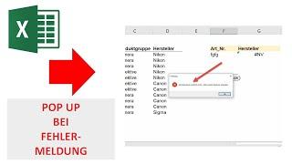 PopUp bei Fehlermeldungen erstellen (mit Formeln) in Excel I Excelpedia
