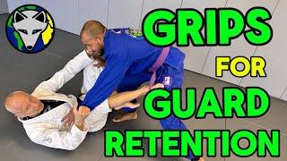 Grips for Guard Retention and Attacking Open Guard  S:7-Ep:7 #rollwiththefox