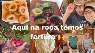 COMIDA RAIZ FEITA NO FOGÃO A LENHA 🪵/ RECEITA DO BOLO FRITO DE DOCE! FAMÍLIA REUNIDA É BENÇÃO 