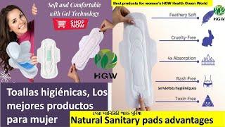 Sanitary Pads Natural Best Woman products HGW PERÚ, sanitaria con #HGW #greenworld #shorts