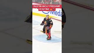 DUSTIN WOLF PREGAME JUMP   #nhl #hockey  #hockeysports #warmup #jump #wolf #highlights #nhlintrend