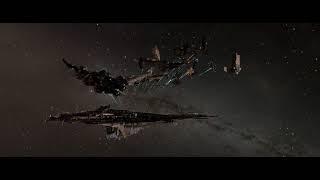 Eve Online - Titans warping to a Fortizar to prepare for a Keepstar kill (UEXO-Z)