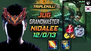 니달리 정글 템트리 룬 리치베인 감전 -  Nidalee Jungle - 롤 KR 천상계 패치 14.24