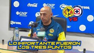 Ángel Villacampa en Conferencia de Prensa: América Femenil vs Cruz Azul Femenil.