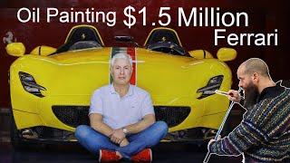 How I Paint a 1.5 MILLION Dollars Ferrari. Oil Painting Transparency in Glass. Cesar Santos