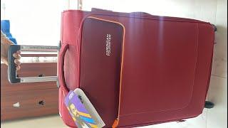 American Tourister Jamaica Polyester 69 cms Wine Red Softsided Suitcase #unboxing #familyvlog