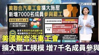 美國聯合汽車工會擴大罷工規模 新增7000名成員參與｜主播 劉姿麟｜國際線出發｜華視新聞20230930