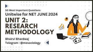 Unit 2: Research Methodology and Methods | Sociology Unitwise MCQs | NTA NET June Re Exam 2024