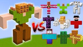 TITAN VILLAGER vs All Minecraft Bosses - Minecraft Mob Battle