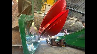 Demoulding the Hull of NSRI Offshore Rescue Craft Hull#6