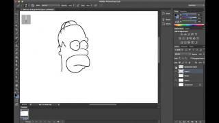 Lining Simpsons with photoshop
