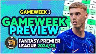 FPL GAMEWEEK 3 PREVIEW | WATKINS, PALMER, ROBERTSON & MORE! | Fantasy Premier League Tips 2024/25