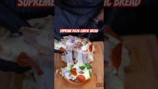 Supreme Pizza Garlic Bread - The Ultimate Bread Pizza #easyrecipe #cheesy