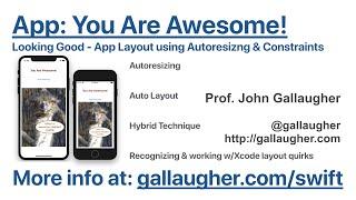 Ch. 2.7 Looking Good: App Layout, Auto Resizing, AutoLayout & Constraints   Swift Book v4