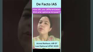 Differentiating GS2 and Law Optional Answers in UPSC: Strategic Approaches and Tips. Anmol Rathore