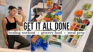 HOW I EAT HEALTHY FOR CHEAP - Get It ALL Done! 3 HUGE Hauls: Grocery, Kitchen & More + Meal Prep