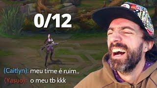 "SOU BRONZE PQ MEU TIME É RUIM" DIZ JOGADOR DE LOL DEPOIS DE FICAR 0/12