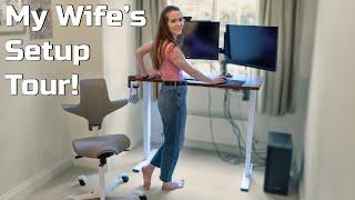 My Wife's EPIC sit-stand desk setup: Ft. Capisco Puls, Philips + MORE