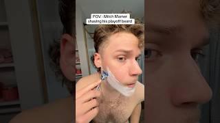 Mitch Marner shaving his playoff beard  #hockey #nhl #torontomapleleafs #funny