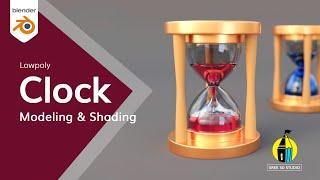 blender Clock 3d modeling and shading