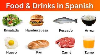 87 Food and Drinks names in Spanish | Los alimentos | Learn Food vocabulary in Spanish