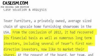 Teuer Furniture (B): Multiples Valuation  Case Solution & Analysis Caseism.com