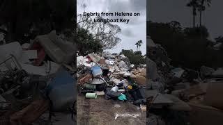Debris from hurricane Helene on Longboat key Sarasota ￼