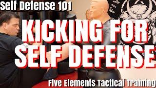 KICKING FOR SELF DEFENSE - SELF DEFENSE 101 - SELF DEFENSE FOR BEGINNERS - Five Elements Tactical