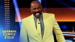 Miriam Haart’s answer cracks up Steve Harvey! | Celebrity Family Feud