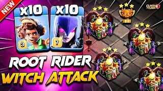 Best Th16 Attack Strategy With (ROOT RIDER & WITCH) | TH16 Root Rider Witch Attack (Clash Of Clans)