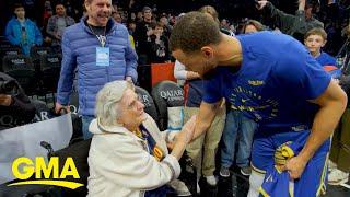 Steph Curry meets superfan Grandma Kitty