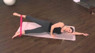 Erika Bloom demonstrates Pilates band hip exercises