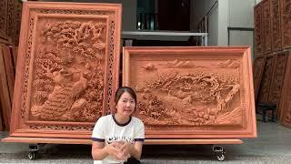tranh phu thê viên mãn kênh bong thủ công cỡ nhỏ   - Báo giá tranh gỗ treo tường đồng quê tứ quý đẹp