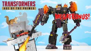 Transformers Age of the Primes Megatronus the Fallen Burns Optimus Hasbro Figure Review
