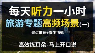 【每日听力一小时—旅游高频场景第一集】旅游英语 | 交通英语 | 景点英语，乘坐飞机 | 出国必备 | 早晚一遍越听越清，坚持三个月听懂美国人