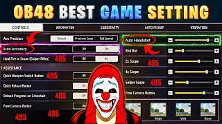 Free fire setting full details in tamil || OB48 Best Headshot setting  || Free fire Setting 2025 