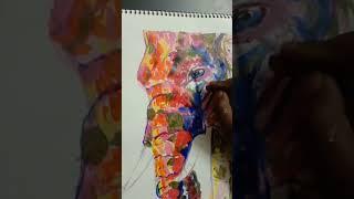 Elephant Abstract Painting|Acrylic painting| #paintingtechniques#paintingideas #art#artwork #artist