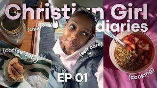 Christian Girl Diaries EP 01️| GRWM for Church, Self Care, Productivity + Baking & Cooking Vlog
