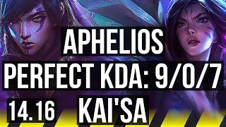 APHELIOS & Lulu vs KAI'SA & Blitzcrank (ADC) | 9/0/7, Legendary | NA Master | 14.16