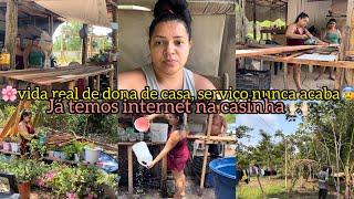 ROTINA DO DIA|VIDA REAL DE DONA DE CASA|FIZEMOS A BANCADA|JÁ TEMOS INTERNET NA CASINHA|ELYELMA REIS