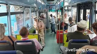 Jiveswing dancers on the bus with The Jive Aces!