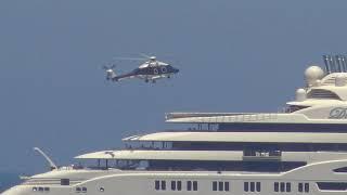 Mega Yacht DILBAR (video #6). Airbus H175. Helicopter operation.