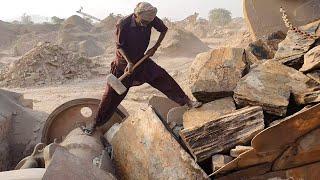 Super Satisfying Stone Crushing Process Massive jaw Breaker Rockey boy Exclusive Crushing#asmrsounds