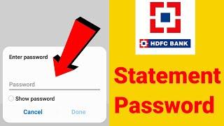 hdfc bank statement password kya hota hai | hdfc statement pdf password