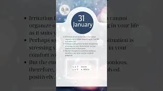 January 31 - Astrological CALENDAR for every day from astro-psychologist Natalia Kami #horoscope