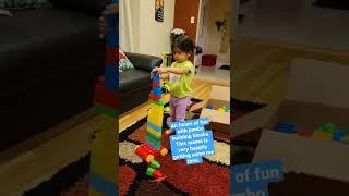 An hours of fun with jumbo building blocks. #shorts #youtubeshorts #toddler #reels #fun #happy