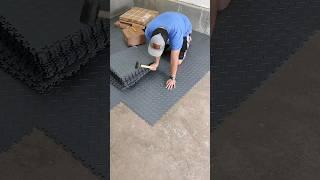 adding new tiles to upgrade the garage floor #garage #floortiles #garage #garageshop #epoxysucks