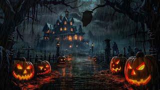 Heavy Rainy Night In Horror Village With Spooky Sounds, Rain & Thunder Sounds And Halloween Music 