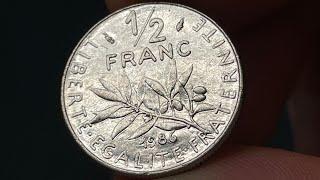 1986 France 1/2 Franc Coin • Values, Information, Mintage, History, and More