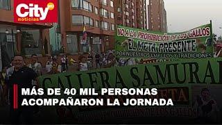 Gremio de galleros se manifestó en Bogotá en contra de la prohibición | CityTv